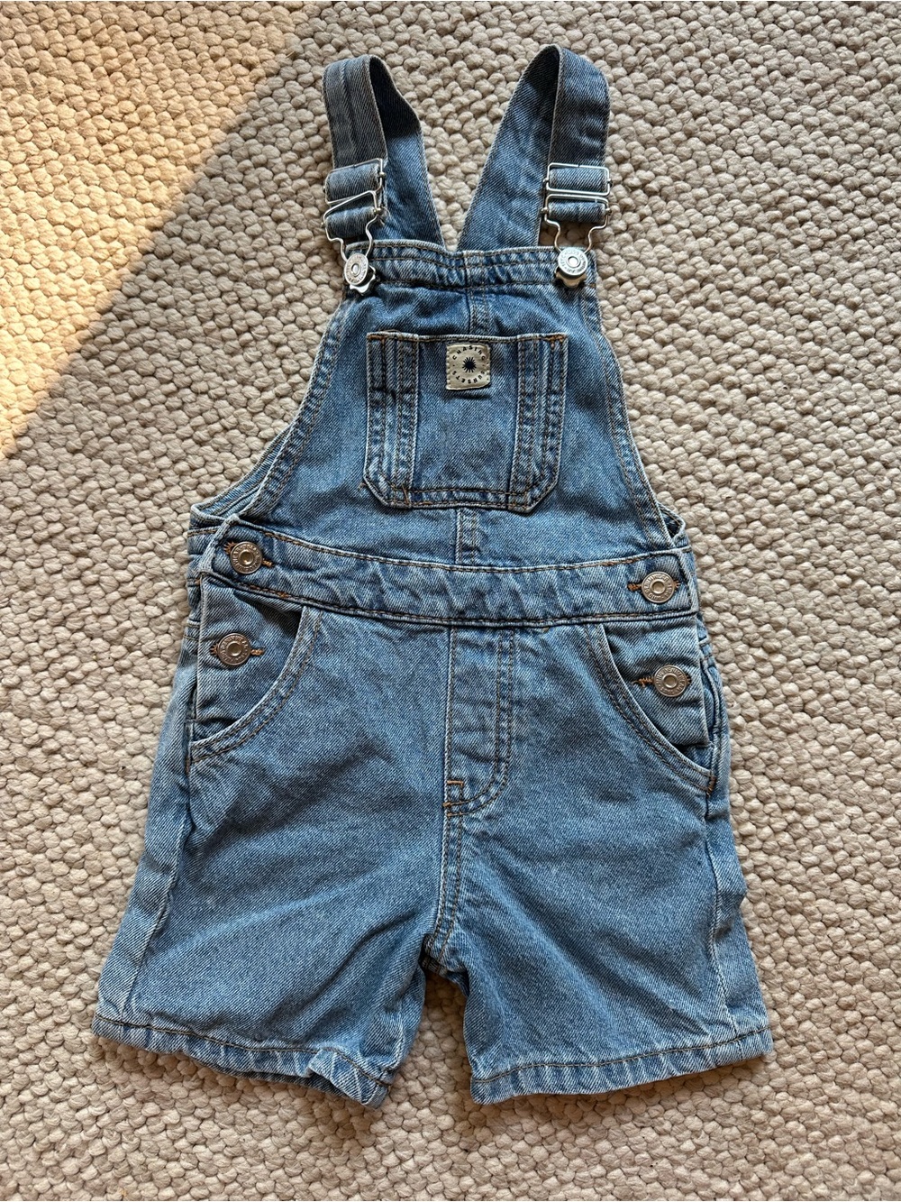 Mango Kids Blue Denim Short Overalls